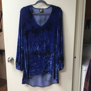 Rare Blu Moon Navy crushed velvet dress